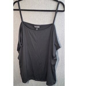 New Fashion Bug Camisole PLus Size 4X XXXX Black Spaghetti Strappy Tank Top Cami
